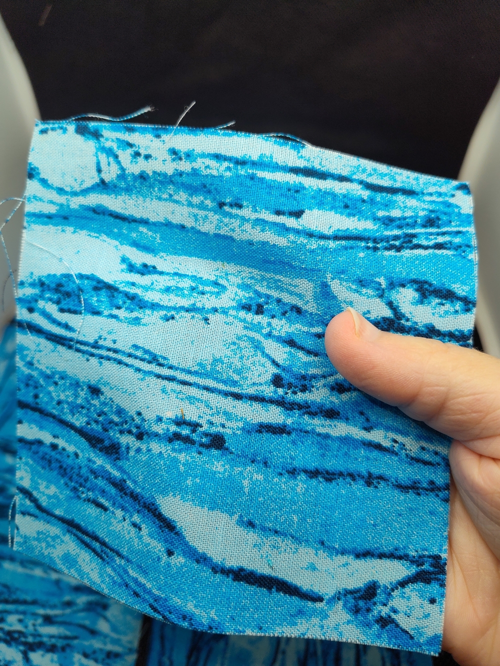 7 4.50 INCH BLUE Marble Waves Cotton Fabric SQUARES
